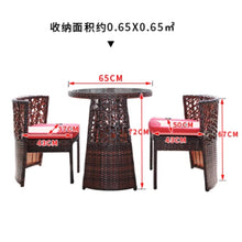 Muatkan imej ke dalam penonton Galeri, Arman Glass Top Round Rattan Balcony Outdoor Furniture