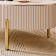 Muatkan imej ke dalam penonton Galeri, Daugherty Cream Modern Oval Coffee Table