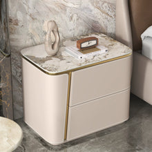将图片加载到图库查看器,Barrera Light Luxury Sintered Stone Top Bedside Table
