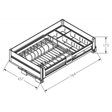 Muatkan imej ke dalam penonton Galeri, MIRAI Four Dish Basket With Undermount Soft Closing Slide - Dark Grey