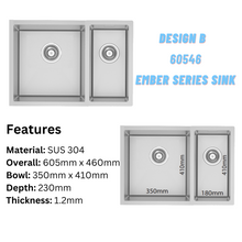 将图片加载到图库查看器,LEVANZO Ember Series Double Signature Sink