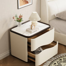 将图片加载到图库查看器,Zachary Minmalist Wave Marble Design Top Bedside Table