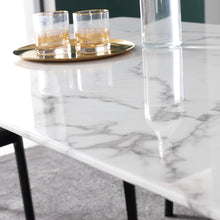 Muatkan imej ke dalam penonton Galeri, Torres Sintered Stone Slate Designer Slim Leg Dining Table 1.4m to 1.8m