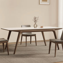 Load image into Gallery viewer, Leach Glossy Sintered Stone Top With Solid Wood Base Dining Table