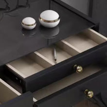 Muatkan imej ke dalam penonton Galeri, Carla Minimalist Glass Top Dressing Table Set 0.6m to 1.2m