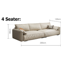 将图片加载到图库查看器,Hoffman Full Leather Italian Style Modern Sofa