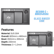 将图片加载到图库查看器,LEVANZO Glass Rinser Sink