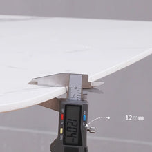 Muatkan imej ke dalam penonton Galeri, Torres Sintered Stone Slate Designer Slim Leg Dining Table 1.4m to 1.8m