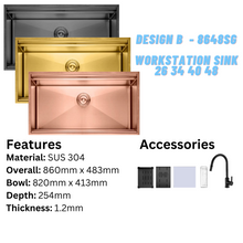 将图片加载到图库查看器,LEVANZO Workstation Sink 26 34 40 48