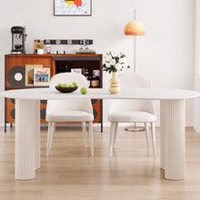 Muatkan imej ke dalam penonton Galeri, Elise Designer Cream Luxury Dining Table 1.2m to 1.8m