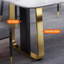 将图片加载到图库查看器,Quinn Celebrity Gold Leg Sintered Stone Dining Table 1.2m to 1.8m