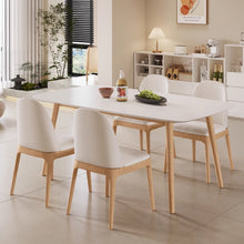 Muatkan imej ke dalam penonton Galeri, Wayne Slate Top With Wood Leg Dining Table 1.2m to 1.6m