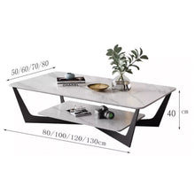 Muatkan imej ke dalam penonton Galeri, Fleur 2 Tier Slate Top Coffee Table