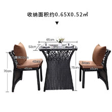 Muatkan imej ke dalam penonton Galeri, Kaleb Glass Top Rattan Balcony Outdoor Furniture