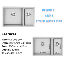 将图片加载到图库查看器,LEVANZO Ember Series Double Signature Sink