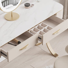 Muatkan imej ke dalam penonton Galeri, Juliette Luxury Desiger Gold Dressing Table Set 0.9m to 1.5m