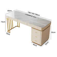 Muatkan imej ke dalam penonton Galeri, Kelly Slate Designer Study Work Desk With 3 Drawers Cabinet