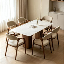 Load image into Gallery viewer, Louise Curve Arm Wooden Frame Dining Chair