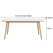 Muatkan imej ke dalam penonton Galeri, Wayne Slate Top With Wood Leg Dining Table 1.2m to 1.6m