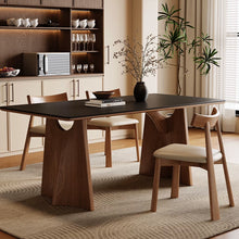 将图片加载到图库查看器,Darcey Sintered Stone Top With Solid Wood Base Dining Table