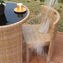 Muatkan imej ke dalam penonton Galeri, Leon Round Glass Top Rattan Compact Balcony Outdoor Furniture