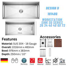 将图片加载到图库查看器,LEVANZO Workstation Sink SG Series 26 34 40 48 60 72