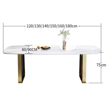 将图片加载到图库查看器,Quinn Celebrity Gold Leg Sintered Stone Dining Table 1.2m to 1.8m