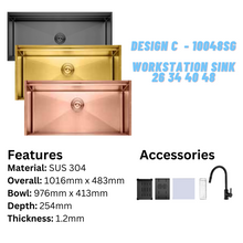 将图片加载到图库查看器,LEVANZO Workstation Sink 26 34 40 48