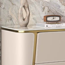 将图片加载到图库查看器,Barrera Light Luxury Sintered Stone Top Bedside Table