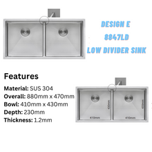 Load image into Gallery viewer, LEVANZO Low Divider Double Signature Sink