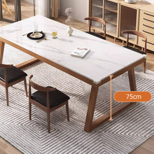 将图片加载到图库查看器,Carver Solid Wood Frame Slate Top Dining Table 1.2m to 1.8m