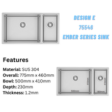 将图片加载到图库查看器,LEVANZO Ember Series Double Signature Sink