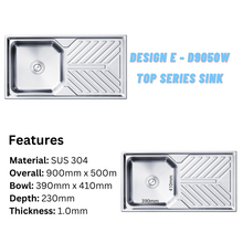 将图片加载到图库查看器,LEVANZO Double & Triple Top Series Sink