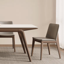 Load image into Gallery viewer, Leach Glossy Sintered Stone Top With Solid Wood Base Dining Table
