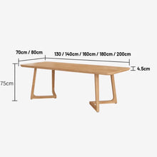 Muatkan imej ke dalam penonton Galeri, Tucker Solid Wood Round Edge Dining Table 1.2m to 2m