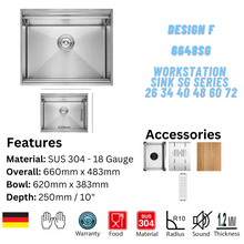 将图片加载到图库查看器,LEVANZO Workstation Sink SG Series 26 34 40 48 60 72