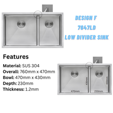 Load image into Gallery viewer, LEVANZO Low Divider Double Signature Sink