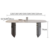 Muatkan imej ke dalam penonton Galeri, Arabella Sintered Stone Rounded Rectangle Dining Table 1.3m to 1.8m
