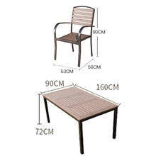 Muatkan imej ke dalam penonton Galeri, Leighton Wooden Metal Table Stackable Chairs Outdoor Furniture