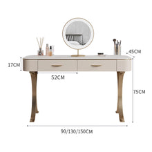 Muatkan imej ke dalam penonton Galeri, Juliette Luxury Desiger Gold Dressing Table Set 0.9m to 1.5m