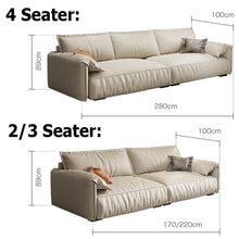 将图片加载到图库查看器,Hoffman Full Leather Italian Style Modern Sofa