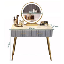 Muatkan imej ke dalam penonton Galeri, Oliwia Solid Wood Japanese Modern Dressing Table Set 0.8m to 1m