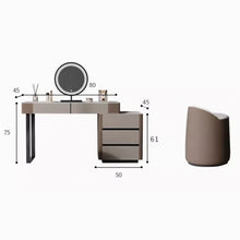Muatkan imej ke dalam penonton Galeri, Olsen Slate Dressing Table Set With Side Cabinet 0.8m to 1.2m
