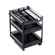 Load image into Gallery viewer, MIRAI Three Layer Double Deck Basket With Undermount Soft Closing Slide - Dark Gery