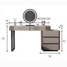 Muatkan imej ke dalam penonton Galeri, Olsen Slate Dressing Table Set With Side Cabinet 0.8m to 1.2m