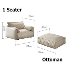 将图片加载到图库查看器,Hoffman Full Leather Italian Style Modern Sofa