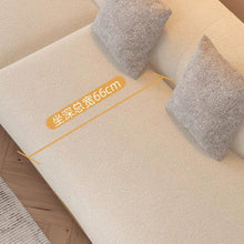 Muatkan imej ke dalam penonton Galeri, Laurie Japanese Cream Style Natural Wood Crescent Sofa