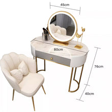 Muatkan imej ke dalam penonton Galeri, Haney Celebrity Round Edge Dressing Table Set 0.8m to 1.2m