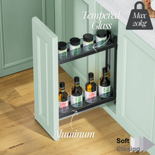 Load image into Gallery viewer, MIRAI Two Layers Bottom Mounted Pull Out Basket With Undermount Soft Closing Slide - Dark Grey