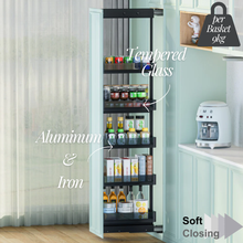 Load image into Gallery viewer, MIRAI Aluminium Tall Unit Pull Out Basket With Soft Closing Slide - Dark Grey